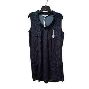 Loyal Hana Anya Maternity Nursing Dress M Black Waterfall Pleated Pockets NWT
